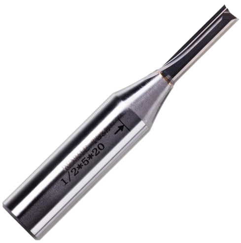 Rennie Tools - 5mm Cutting Diameter x 20mm Flute x 1/2 Shank TCT Tipped 2 Flute Straight Router Cutter Bit. Compatible With Makita Trend Festool Hikoki Dewalt Router Etc. 5mm Router Bit