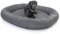 Wallace & Jones | Premium Hundebett Bolton Hundesofa 145x130 cm Hundecouch aus Kunstleder Hundebett für große Hunde, verdeckter Zipper, waschbar, rutschfest, dunkelgrau