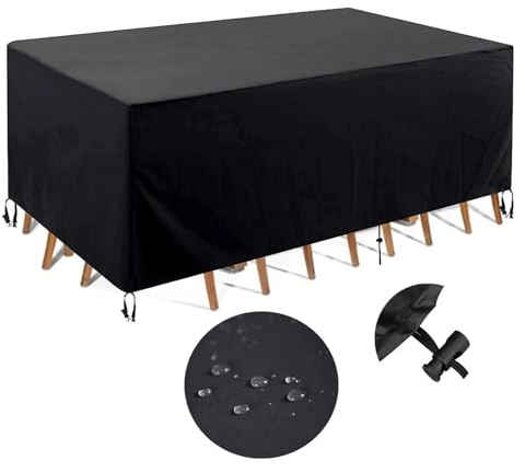 Gartenmöbel Abdeckung - 230x150x90cm(LxWxH) Große Größe Abdeckung Winterfest Gartentisch Gartenmöbel Hülle Tisch Wasserdicht schutzhülle für loungemöbel Quadratisch Abdeckplane 420D Oxford Gewebe