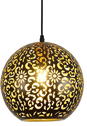 Lampadario Cucina Industriale Lampadario rotondo turco vintage Lampadario marocchino con incisione Lampada a sospensione araba intagliata a soffitto Apparecchio di illuminazione for isola cucina Soggi
