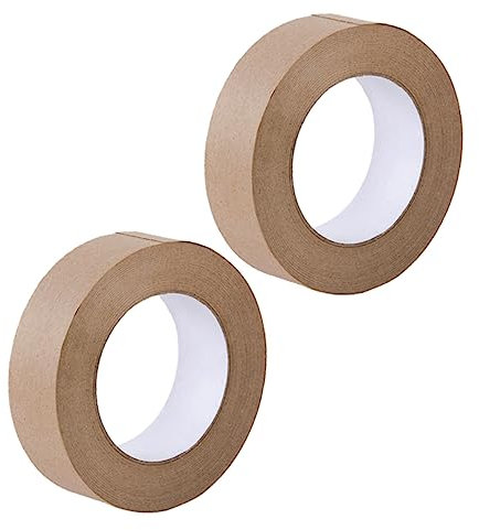 VILLFUL Kraftpapier Paketband 2 Rollen 4,8cm Wasseraktiviertes Beschreibbares Verpackungsband Papier Dichtungsband Für Haushalt Und Geschäft