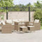 Willood 6 TLG. Rattanmöbel Gartenbank Rattan Garten Sitzgruppe Gartenlounge Gartenmöbel Set Sofagarnitur mit Kissen Beige und Cremeweiß Glas Tisch
