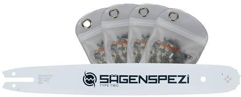 Set di spade Drive da 45 cm, con 4 catene a mezzo scalpello, .325, 68TG, 1,6 mm, adatto per Stihl 021, 023, 025, MS200, MS210, MS230, MS231, MS241, MS250, MS251