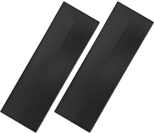 Lot De 2 Tapis De Service De Bar, Tapis De Bar Noir, 60 X 20 Cm, Tapis Antidérapants pour Bars À Whisky, Café, Dessous De Verre, Tapis De Séchage De Vaisselle, Tapis De Déversement pour Comptoir,