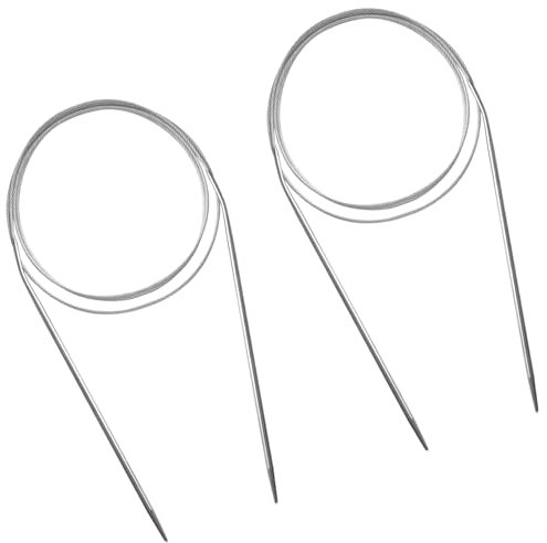 2 Pcs 4 Mm Knitting Needles,Circular Knitting Needles, 4mm Circular Knitting Needles, Knitting Needles,120cm Shortknitting Cable Needles, Metal Fixed Circular Knitting Pins for Blanket Knitting