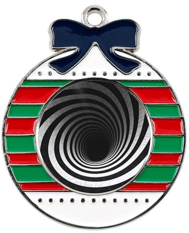 Schwarzer und weißer Spiral-Tunnel, Weihnachtsschmuck, Metall, Weihnachtsanhänger, Weihnachtsdekoration, Urlaubsandenken für Weihnachtsbaum-Dekoration