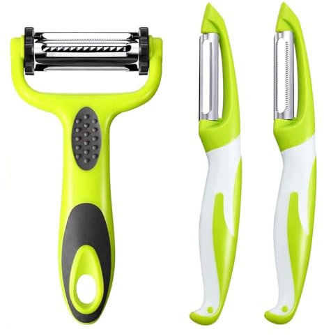 3 Pieces Potato Peelers for Kitchen, Julienne Peeler,Stainless Steel Professional Peelers, Speed Peeler, Potato Peeler Hand,Vegetable Peeler,Suitable for Peeling for Various Veg and Fruits