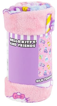 NORTHWEST Hello Kitty & Friends 83505 Überwurfdecke, Seide, 101,6 x 127 cm