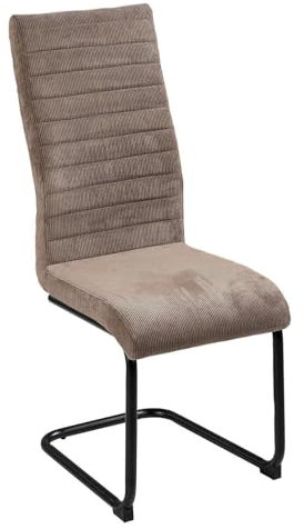 Home4You Schwingstuhl Freischwinger Esszimmerstuhl - Cord - Braun