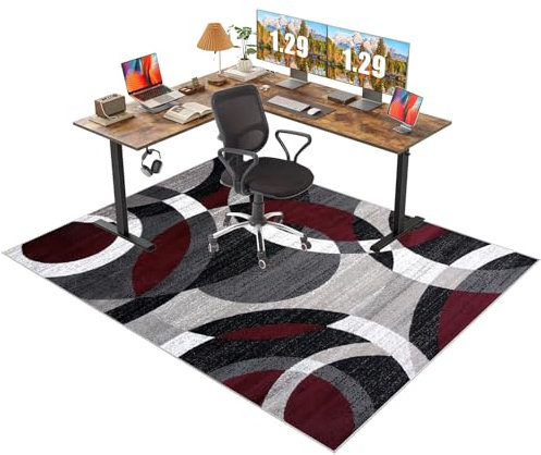 Bodenschutzmatte Bürostuhl Unterlage 120 x 130 cm Schutzmatte Bürostuhl, Kratzfest Bodenmatte Stuhlunterlage, Schutzmatte für Teppichböden Schreibtischstuhl Unterlage für Laminat, Parkett, Hartböden