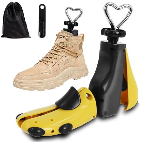 Potufa Schuhspanner Herren und Damen, Schuhdehner Schuhweiter für Einstellbare Breite Und Länge, 4-Wege Stiefelspanner werden verwendet, Dient zur Lockerung zu enger Schuhe(Gelb 1PCS)