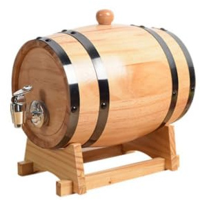 PRETYZOOM Wood Wine Barrel Whiskey Barrel Dispenser with Faucet, Wine Making Bucket for Home Decor and Bar, Stainless Steel Tap, Safe to Use Random Color