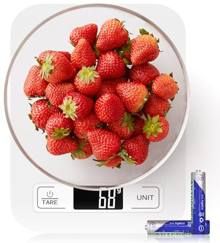 Kitchen Scale,GeeRic Digital Food Scales with Batteries,22lb/10kg Capacity, 6 Units with Tare Function Food Scale for Cooking, Baking, and Meal Prep