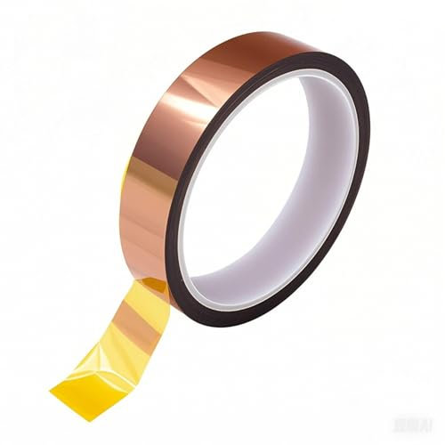 Misuyue 20mm Kapton Tape, Hitzebeständiges Klebeband bis zu 300℃, 33m/108ft Polyimid Film Isolierband Klebeband für 3D-Drucker Löten, Sublimation, Elektronik Leiterplatten (Brau)