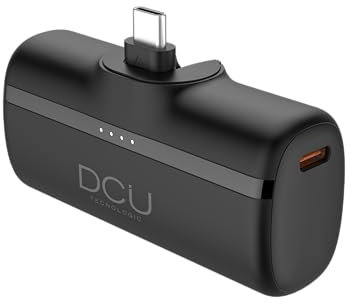 DCU TECNOLOGIC - Mini Power Bank - Batería Externa - 5000mAh - USB C - Carga Rápida - Power Delivery 20W - Indicador LED - Portátil