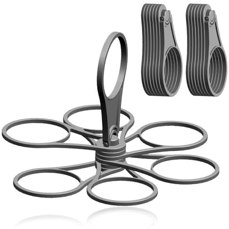 Foldable Coffee Carrier Drink Holder,2Pcs Portable Cup Carriers for Drinks,6-Cup Beverage Carrier with Handle,Reusable Drink Bottle Delivery Carrier,Sturdy&Safe Hot Drink Take Out Holder for Office