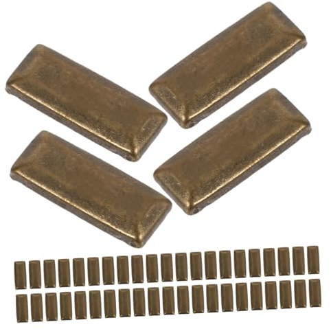 COOPHYA 100 Piezas Hoja de planchar de cobre metálico. pernos prisioneros del remache Patalios de espiga plana remaches espárrago plano joyas de ropa accesorios de ropa tachuelas Dorado