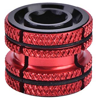 ANKROYU Bouchon de Casque de vélo 28,6 mm en Alliage d'aluminium et Carbone, Protection de Fourche, Extensible réutilisable pour VTT, vélo de Route, Accessoire doré et Rouge (Noir) (Rouge)