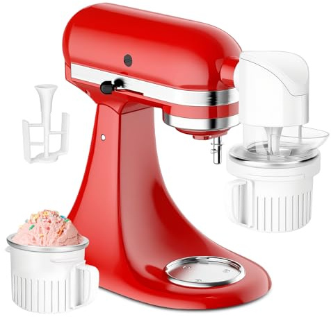 Ice Cream Attachment for Kitchenaid Stand Mixer with 250ML Frozen Bowl Compatible with All Stand Mixer,Newly Designed Accessories for Easy Use,Makes Ice Cream,Sorbet Gelato,Frozen Yogurt by KOYOEY