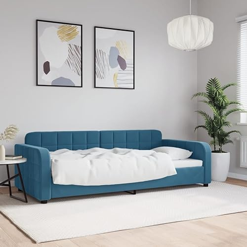 Emmtore Tagesbett, Sofabett, Gästebett Schlafsofa für Schlafzimmer Wohnzimmer,Stoff Tagesbett Blau,90 x 200 cm,ohne Matratze