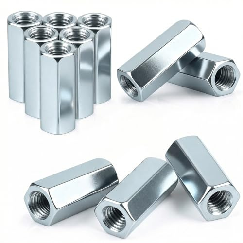 qjuwhua Tuerca larga M6 x 50 mm, 20 unidades, casquillos roscados, acero galvanizado, manguitos roscados hexagonales, manguitos espaciadores, tuerca de extensión para electrodomésticos de oficina