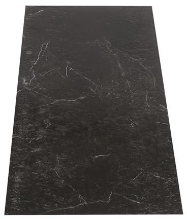 Vinylboden Selbstklebend, Pvc Bodenbelag in Schwarzer Steinoptik, Vinylboden für Wohnzimmer, Schlafzimmer und Esszimmer, 60 X 30cm