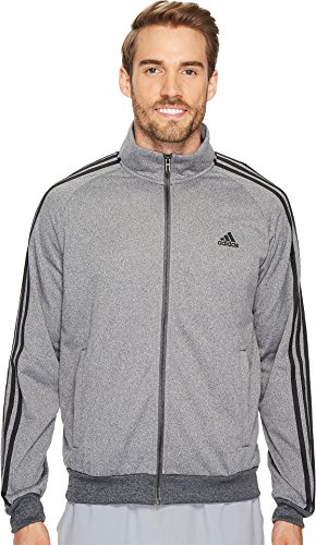 adidas Herren Essentials 3-Streifen Tricot Track Jacke, Herren, Dunkelgrau/Schwarz, Medium