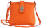 AMBRA Moda Damen echt Ledertasche Handtasche Schultertasche Umhängtasche Citybag Girl Crossover GL007 (Orange)