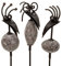SIDCO Gartenstab 3 x Gartenstecker Vogel Metall Pflanzstecker schwarz Garten Deko