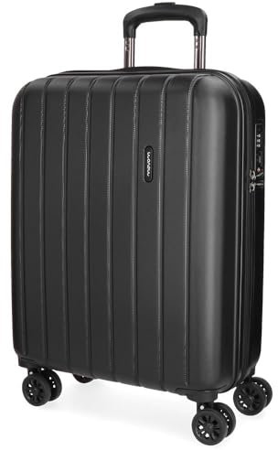 Movom Wood Kabinenkoffer Schwarz 40x55x20 cms Hartschalen ABS TSA-Schloss 38L 2,9Kgs 4 Doppelräder Handgepäck