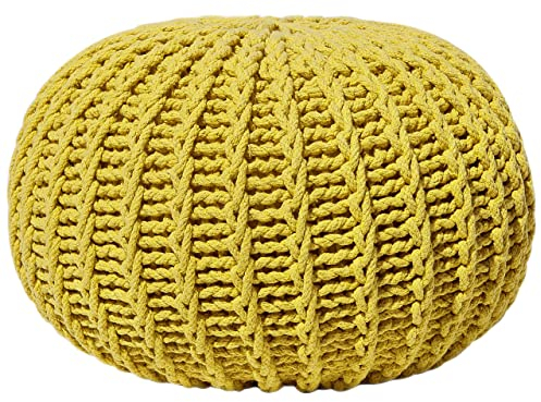 Moderner Pouf in Gelb 52 x 32 cm Conrad II