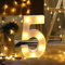 Guijiyi LED Zahlen Lampe Nummer Beleuchtete Ziffern 0 1 2 3 4 5 6 7 8 9,Warm Weiße Lichter Dekoration Lichter Festzelt Licht, Led dekoration für Geburtstag Party Hochzeit & Urlaub Haus Bar (5)