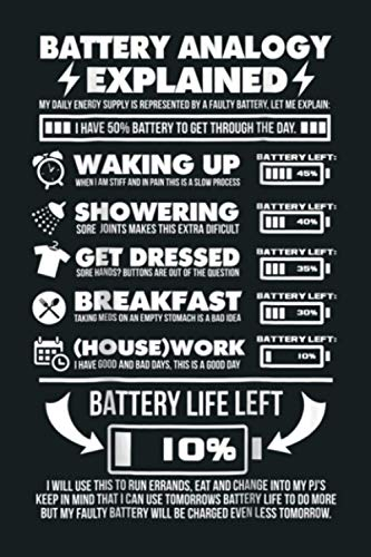 Spoon Theory Inspired Battery Analogy: Notebook Planner - 6x9 inch Daily Planner Journal, To Do List Notebook, Daily Organizer, 114 Pages