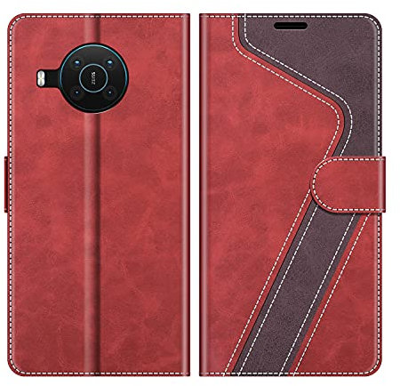 MOBESV Custodia per Nokia X20 5G, Cover a Libro Magnetica Custodia in Pelle per Nokia X20 5G, Elegante Rosso