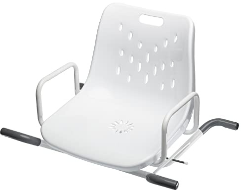 SPES Sedile da Vasca Girevole per Anziani con Schienale, Bianco | ruota 360 gradi, entra ed esci dalla vasca in sicurezza, seduta anatomica antiscivolo, per anziani e disabili