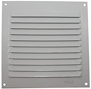 Rejilla de ventilación plana de aluminio empotrable 15 x 15 cm, fácil de instalar, altamente resistente, fijación con tornillos (no incluidos), renovación de aire
