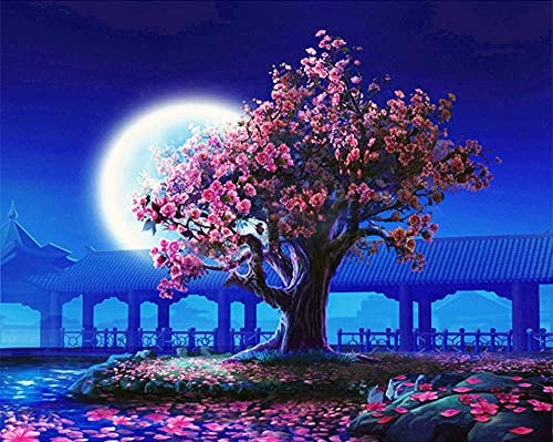2000 Stück Puzzle für Erwachsene Holzpuzzle Kirschblüten unter dem Mond Puzzles Lernspielzeug Geschenk Spaß Spiel