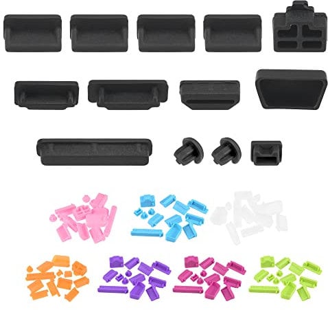 sourcing map Silicone Anti-Dust Port Stopper Plug Cover for PC Laptop Notebook Computers 8 Sets (13pcs/Set)