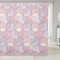 Loussiesd Mädchen Rosa Marmor Duschvorhang 180x200cm Rosa Lila Marmor Sechseck für Badewanne Geometrische Abstrakte Duschvorhang Textil wasserdichte Waben Diamant Stoff Dekor
