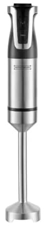 ROYALTY LINE, schwarzer Stabmixer RL-ESTM800, 800 W, abnehmbarer Edelstahlstab SUS 304, variabler Geschwindigkeitsregler, ergonomisches Design, leicht zu reinigen, für Smoothies und Suppen