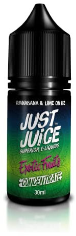 Just Juice Concentrado, Líquido de Vapeo - Guanábana & Lima con Hielo, Concentrado Para Mezclar y Hacer Líquidos de Cigarrillos Electrónicos, 30ml 100% PG, Haz tu Propio Líquido