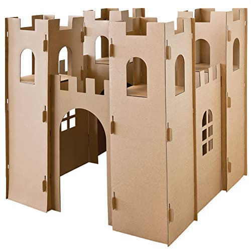 Kinder Spielhaus Ritterburg Spielburg Pappe Bastelkarton Haus Burg Papphaus Kartonhaus Papierhaus Karton Papier Playhouse Kinderhaus zum Anmalen Kingpower