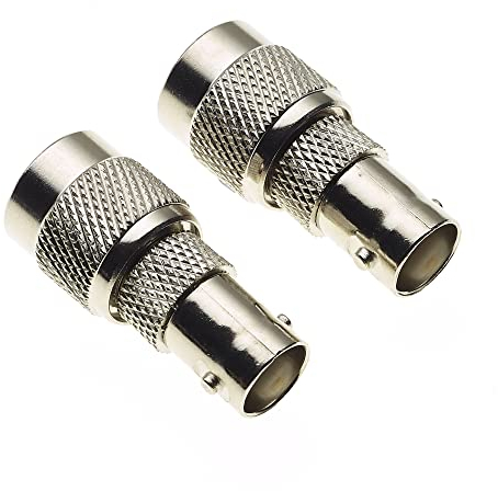 TNC-Stecker auf BNC-Buchse Koaxial-Adapter-Stecker, gerade 50 Ohm Impedanz, 2 GHz maximale Frequenz, In-line RF-Adapter für Antennen, Broadcast, Radios, Wifi, Telecom, Koaxialkabel, CCTV, 2 Stück