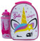 Smart Unicorn Smile Set Lunch Box Bag con Borraccia, Contenitore Alimenti per bambini, Borsa Termica Porta Pranzo Merenda