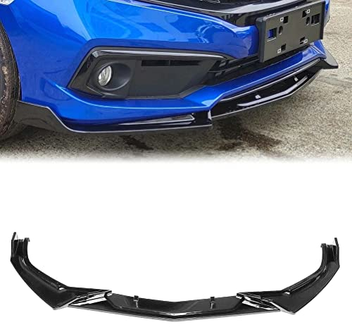 Auto-Frontspoiler für Honda Civic 10th Gen 2016-2020, Frontstoßstangenspoiler, langlebiger Diffusor, Frontsplitter-Spoiler, Fahrzeugdekorationsset,Gloss Black