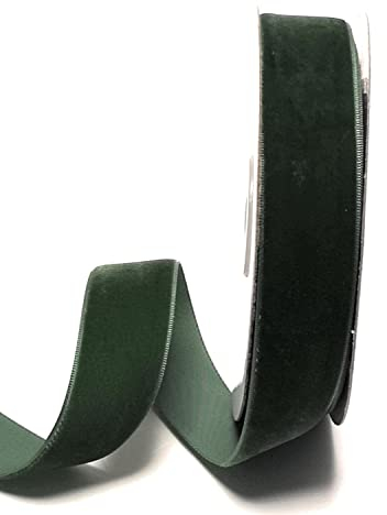 s.dekoda Dekoband Samt 10m x 25mm Grün Samtband Samtborte Schleifenband [D1244-111]