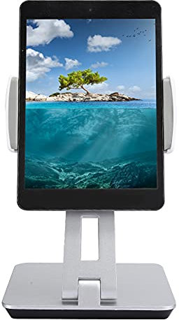 Tablet Stand, Adjustable Portable Mobile Phone Desktop Riser Holder Table Cradle Dock Bracket Support 180 Degrees Tilt Angle with Anti-Slip Base for 4-14 Inch Tablet PC
