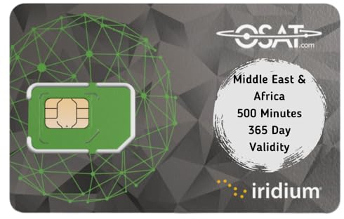 OSAT Iridium Naher Osten und Afrika 500 Min. Prepaid-Satellitentelefon-Sprechzeit – 365 Tage Gültigkeit – Wiederaufladbar – Online-Aktivierung und Aufladungen – Keine Aktivierungsgebühr
