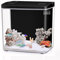 Craftsboys Kit de démarrage pour aquarium 4,5 L, petit aquarium Betta en acrylique avec lumières LED et filtre de fond (noir)