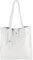 modamoda de - T247 - Ital. Leder Shopper mit herausnehmbarer Innentasche, Farbe:Weiß